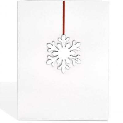 Silver 'Flowery' Snowflake Decoration Card