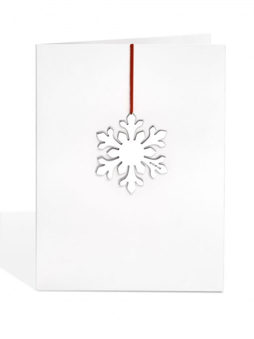 Silver 'Flowery' Snowflake Decoration Card