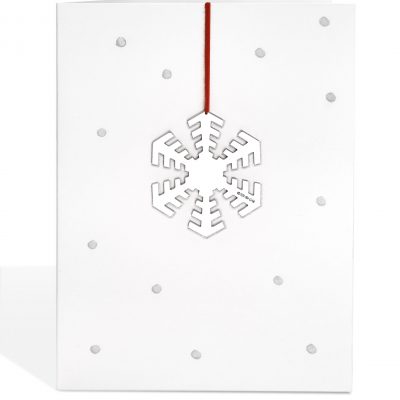 Silver 'Disco' Snowflake Decoration on Dotty Card